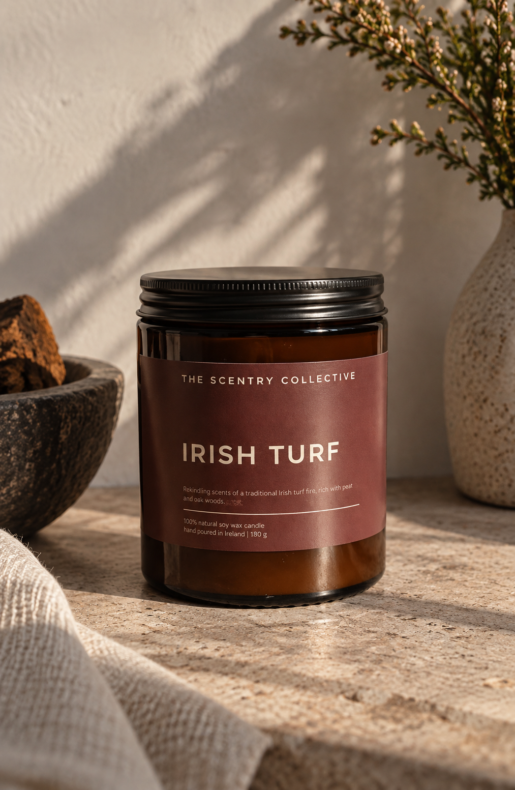Irish Turf Fire Natural Wax Scented Candle