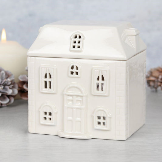White Ceramic House Wax Melt Burner