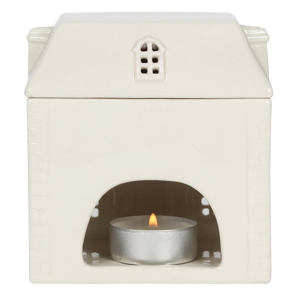 White Ceramic House Wax Melt Burner
