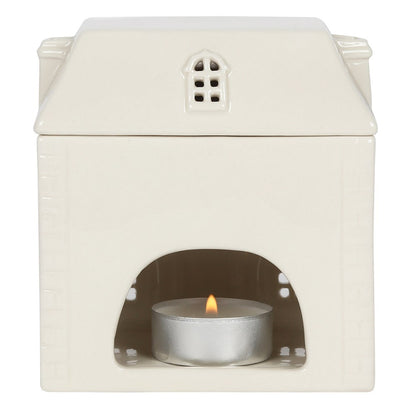 White Ceramic House Wax Melt Burner